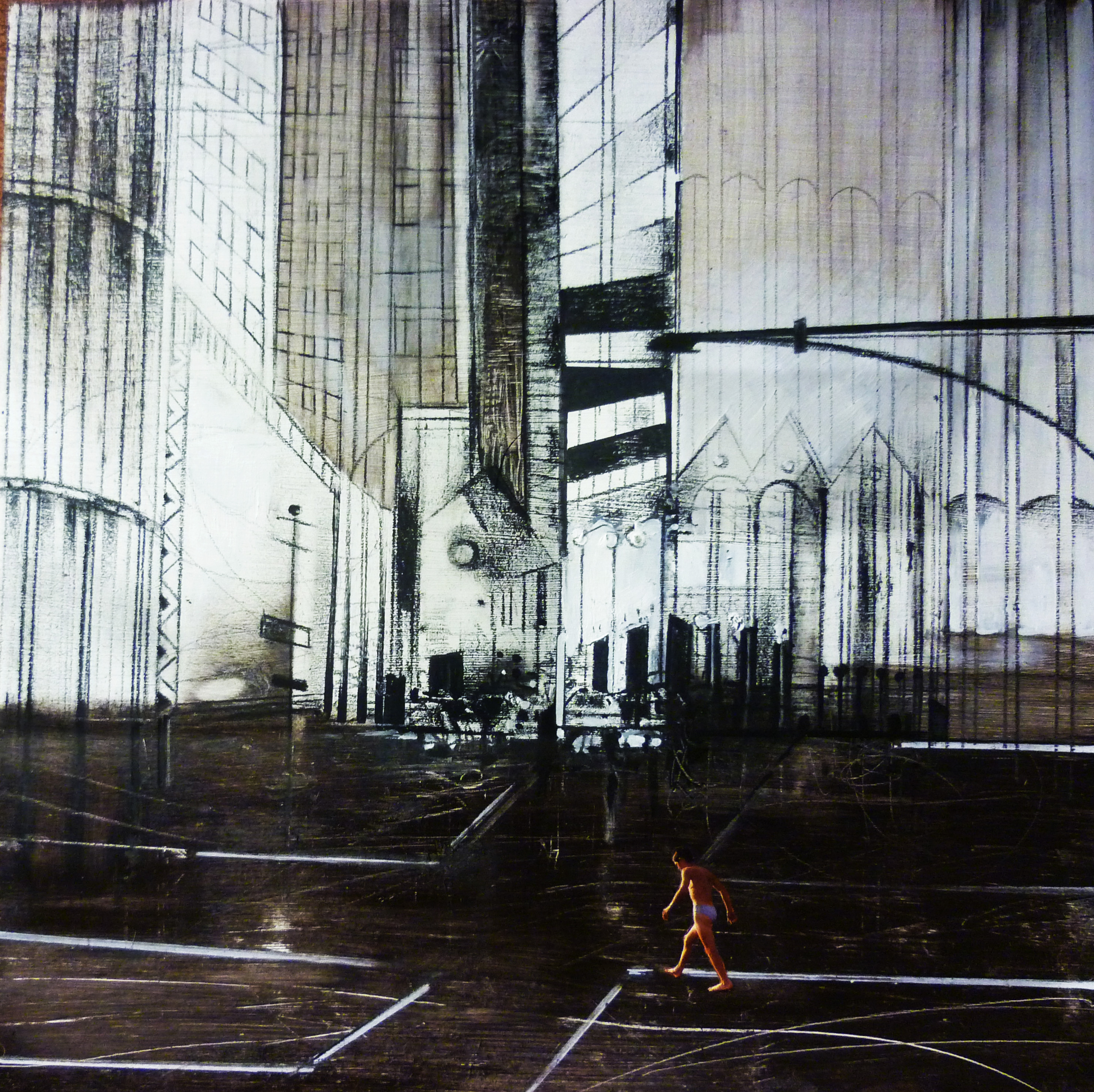 Evasione - 2013 - tecnica mista su tavola cm 30 x 30