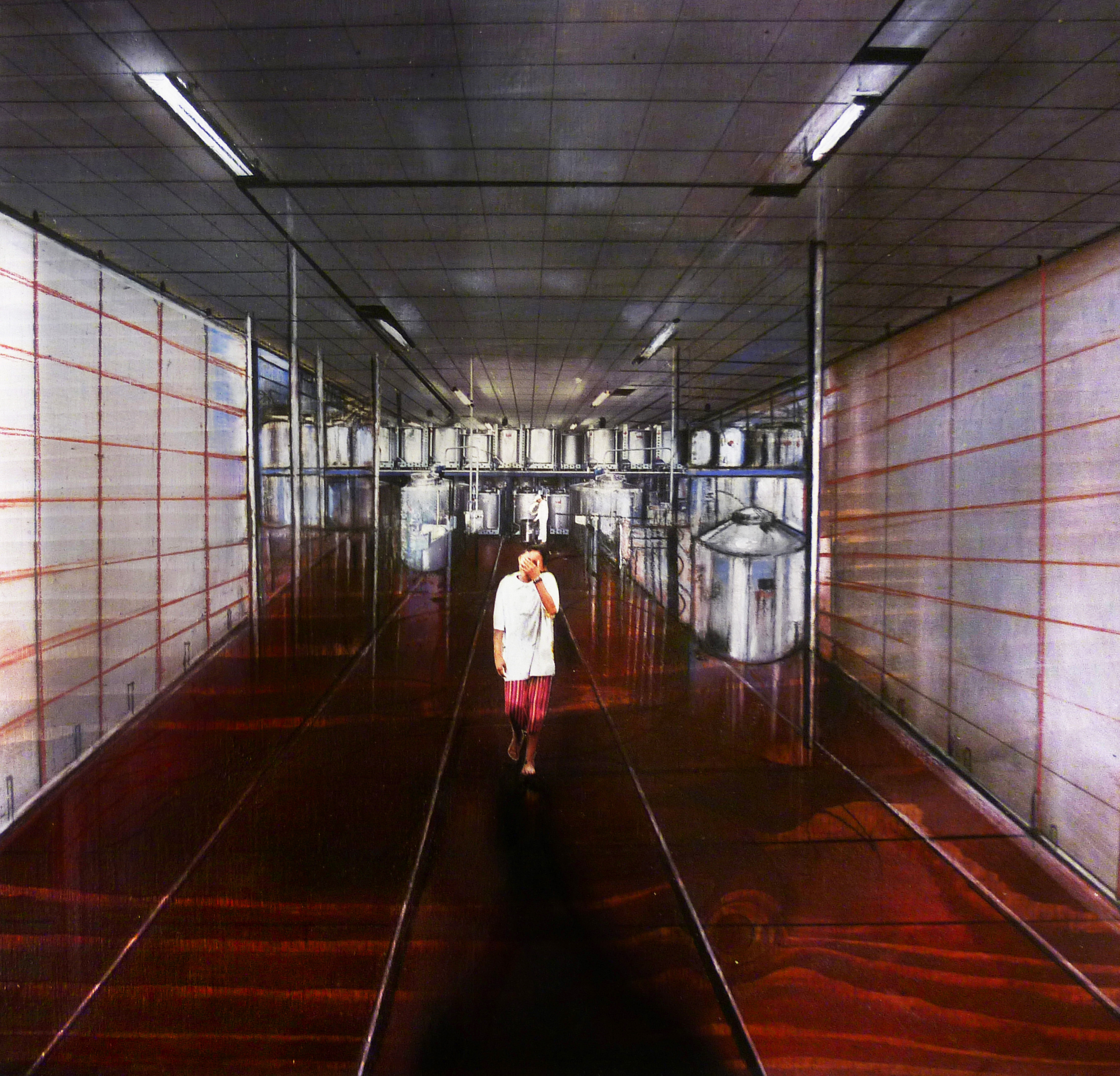 ILARIA LEGANZA -Dietro quinta -2014 - tecnica mista su tavola cm 29,5 x 29,5