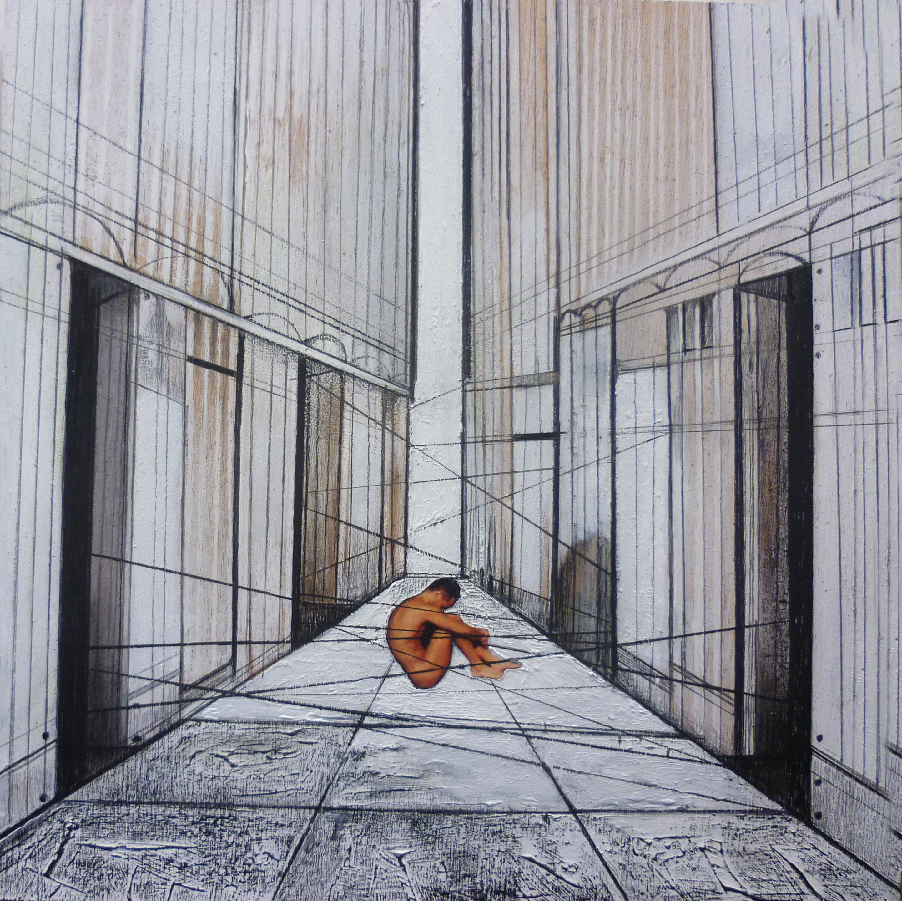 ILARIA LEGANZA - Intersezioni - 2014 - tecnica mista su tavola cm 22 × 22