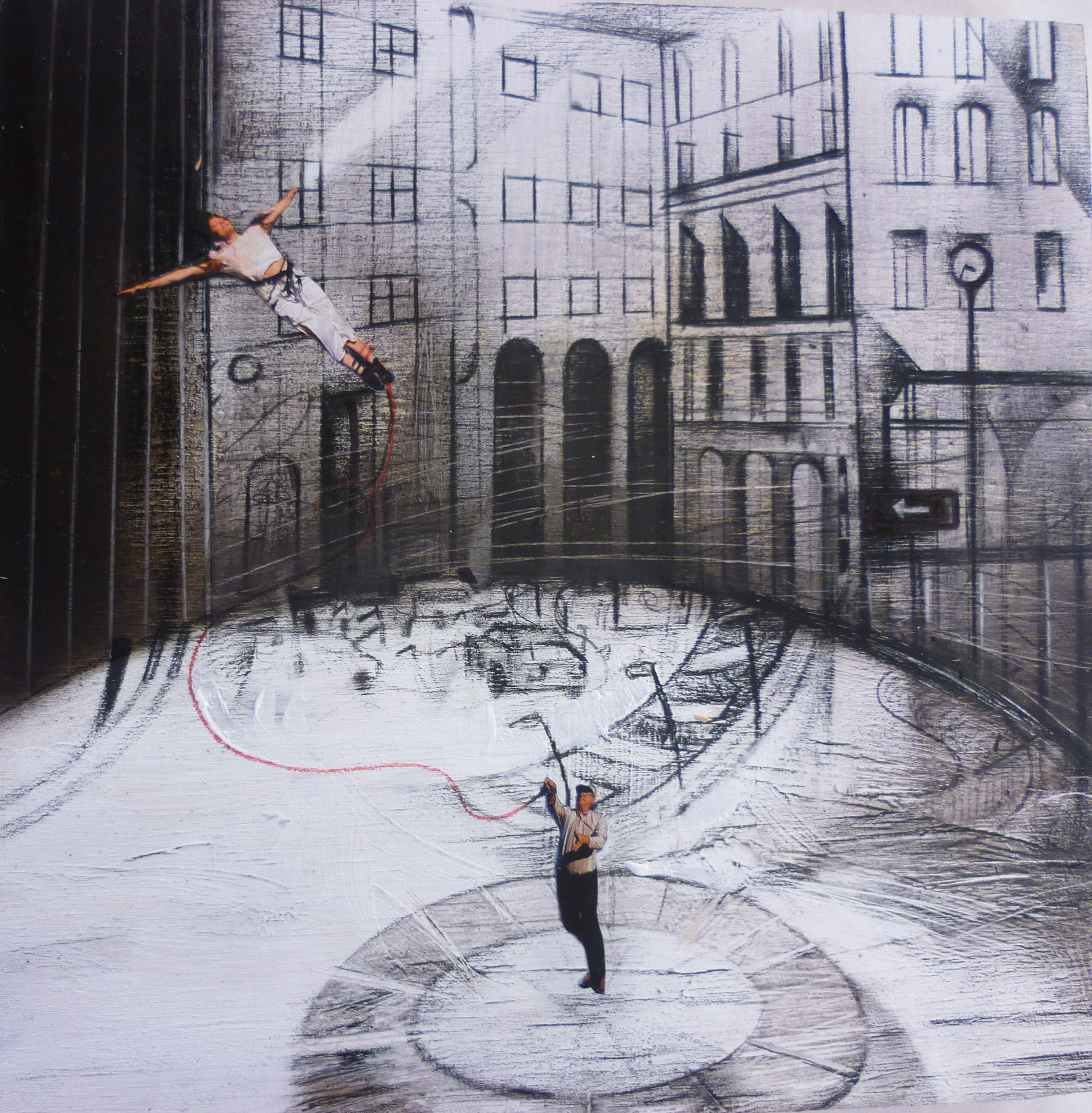 ILARIA LEGANZA -La donna volante - olio e acrilico su tavola – cm 20,5 x 20,5 – 2014