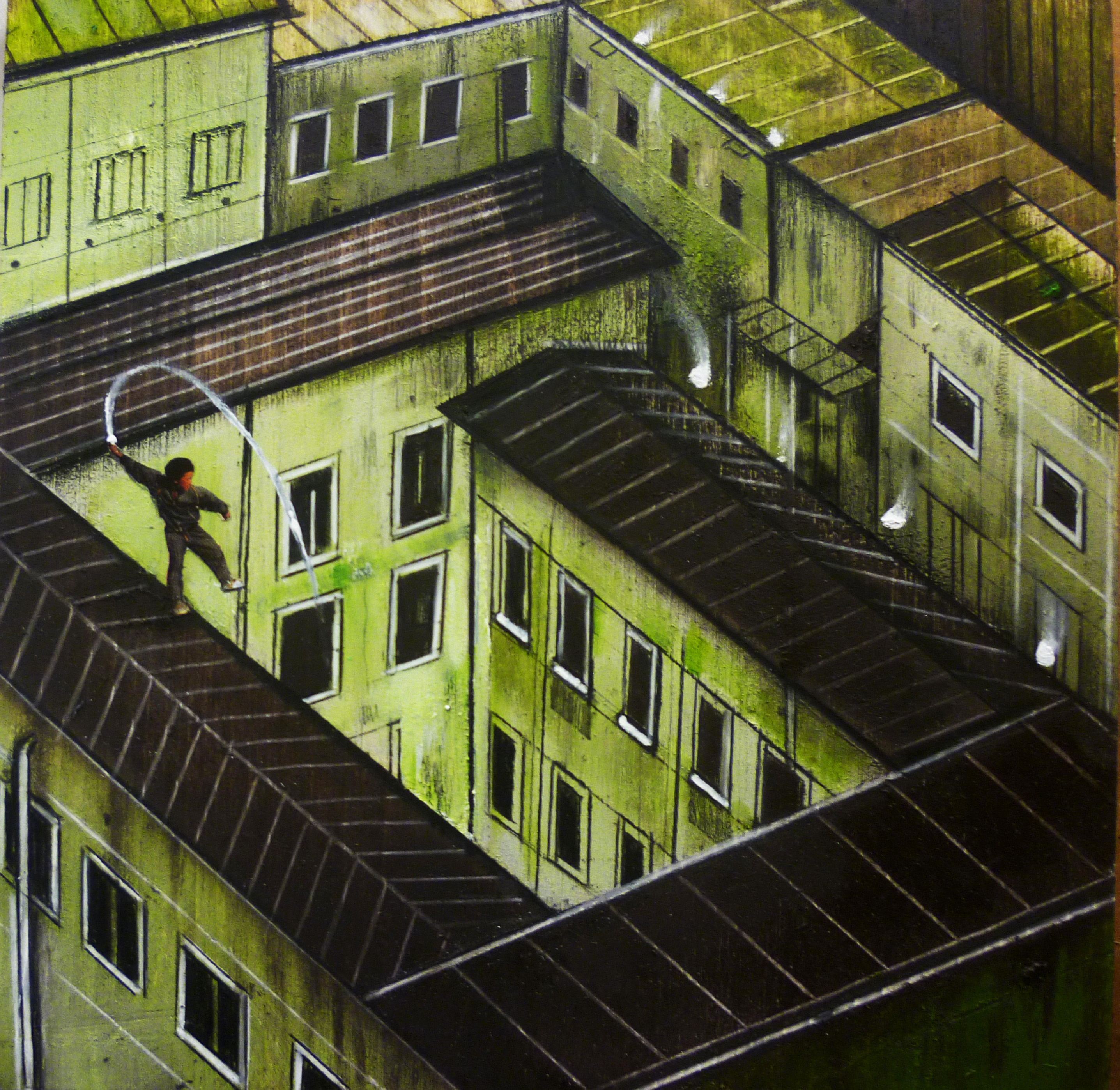 Nuovi labirinti - 2014 - olio e acrilico su tavola cm 21 × 21