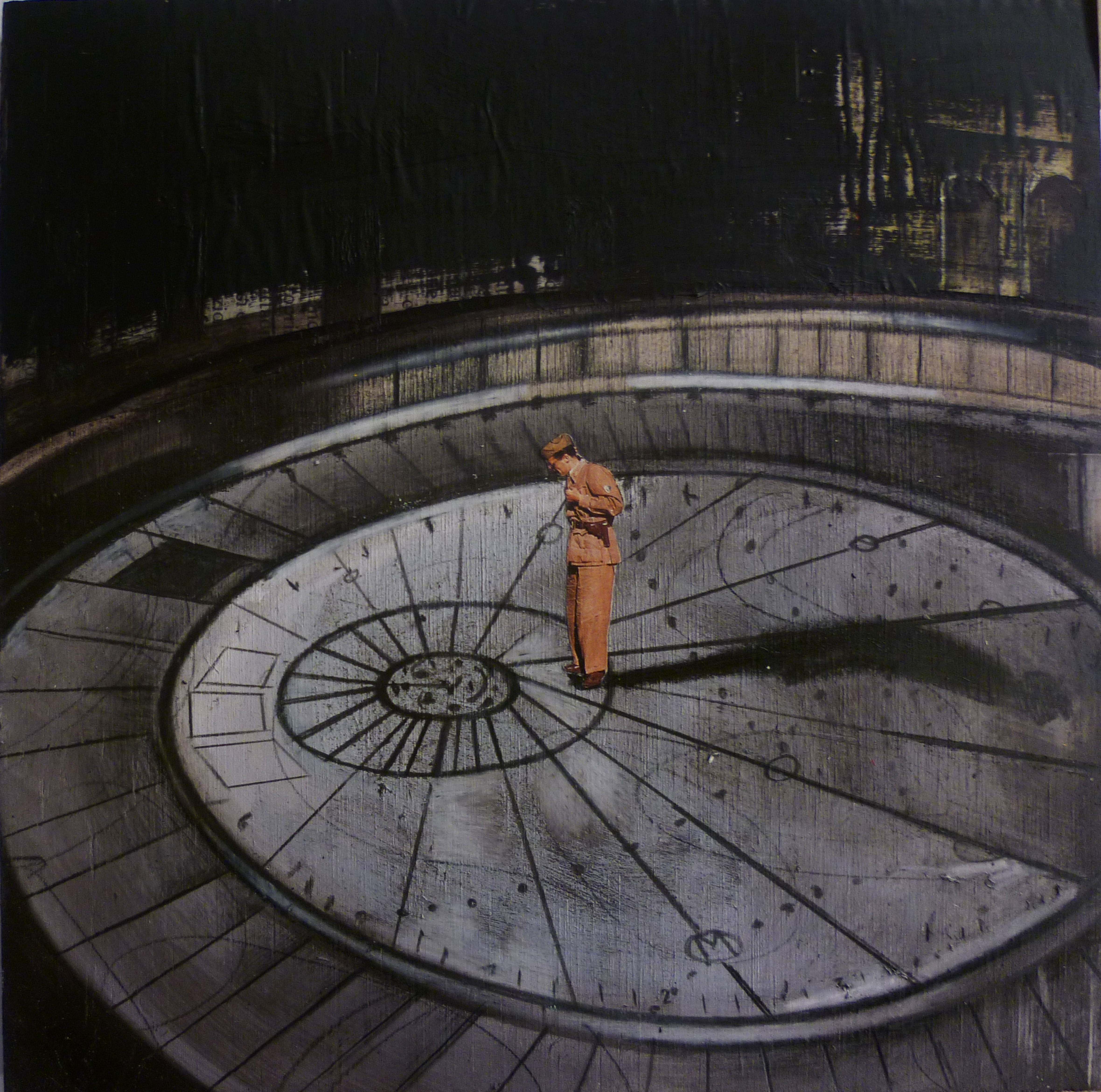 ILARIA LEGANZA -La bussola- olio e acrilico su tavola – cm 18,5 × 18,5 – 2014