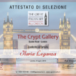 ILARIA LEGANZA - ATTESTATO premiazione mostra Londra